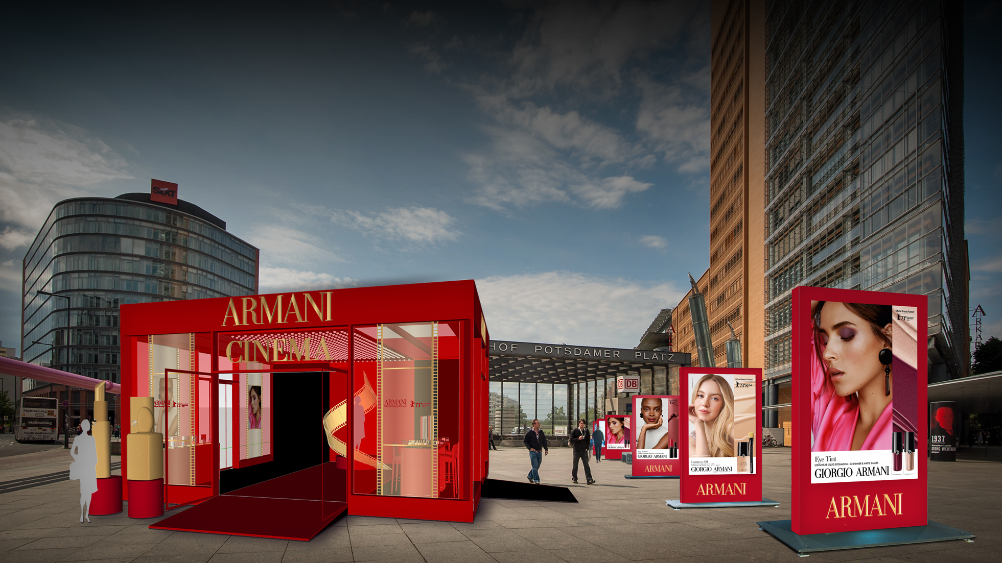 Armani Beauty debütiert als Berlinale-Partner, auch Canon ist präsent - Vom 16. bis zum 25. Februar 2023 eröffnet Armani Beauty auf dem Potsdamer Platz einen Beauty-Pop-up-Store - Quelle: Armani Beauty