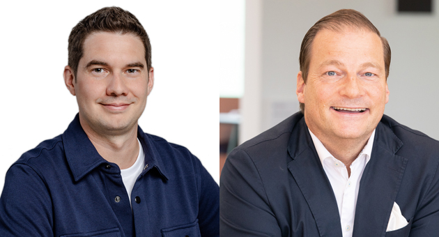 Innovation gemeinsam gestalten - Markus Bach (l.), CEO von Chargecloud, und Gernot Trettenbrein (r.), Senior Vice President Business Unit New Growth Factory bei Miele und Mit-Geschäftsführer von Miele Venture Capital - Quelle: Rebecca Peetz; www.Neuschaefer-Rube.de