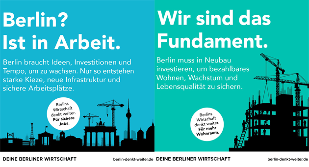 Berliner Wirtschaft startet Kampagne – und erntet Kritik - Zahlreiche Wirtschaftsverbände wollen sichtbar machen, welchen Beitrag Unternehmen zur Entwicklung Berlins leisten – Foto: Berlin Denkt Weiter