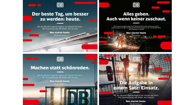 Deutsche Bahn startet neue Imageoffensive - Die neue Werbeoffensive der Deutschen Bahn unter dem Claim 'Neu startet heute' läuft bundesweit auf den verschiedenen Kanälen - Quelle: Deutsche Bahn