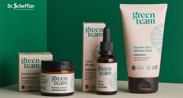 Dr. Scheffler launcht neue Naturkosmetikmarke - Dr. Scheffler präsentiert eine neue Naturkosmetikmarke Green Team - Quelle: Dr. Scheffler