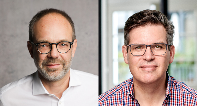 David gegen Goliath - Andreas Ebeling (l., Brandmeyer Markenberatung) und Massimo Göttsche (r. Göttsche Design) - Quelle: Brandmeyer Markenberatung; Göttsche Design