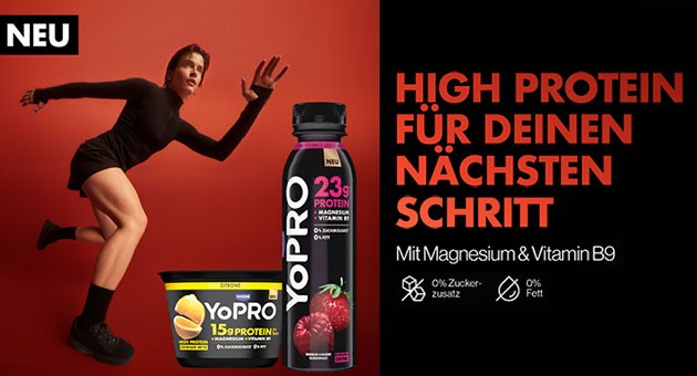 Danone holt Protein-Marke Yopro nach Deutschland - Ab Juni 2024 gibt es die Marke Yopro im deutschen Handel - Quelle: Danone Deutschland