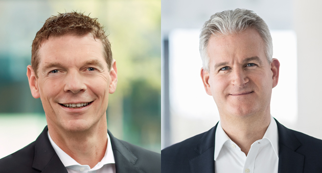 "Deutschland muss Digitalisierung ermöglichen statt nur regulieren" - Christian May (l.), Stellvertretender Vorsitzender und Vorstand Vertrieb, Marketing & Service Alfred Kärcher SE & CO. KG, und Christian Haensch (r.), Managing Director Deutschland/Schweiz bei der Beiersdorf AG - Quelle: Nils Hendrik Mueller; Kärcher