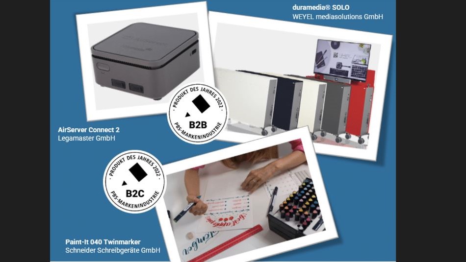 Das sind die Papier-, Büro- und Schreibwarenprodukte des Jahres - Quelle: Lockstoff Design GmbH/Verband der PBS-Markenindustrie im FMI e.V.