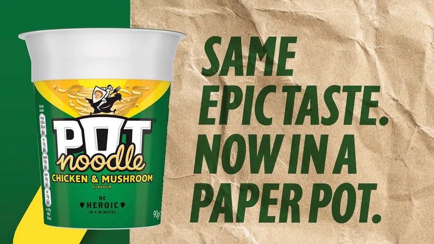Unilever testet Papierverpackung für Pot Noodels - Quelle: Unilever