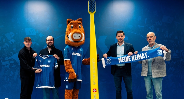 Mundpflegehersteller Curaden ist mit Curaprox Hauptpartner des KSC-Kinderclubs - Curaprox ist Hauptpartner des KSC-Kinderclubs - Quelle: Curaden