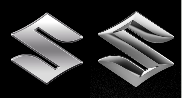 Suzuki stellt nach 22 Jahren neues Markenemblem vor - Links ist das neue Markenemblem des Autoherstellers Suzuki zu sehen. Mit ihm soll ein Zeichen für Nachhaltigkeit gesetzt werden.