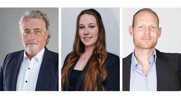 Gemeinsam zum Erfolg - v.l.: Prof. Dr. Holger Schunk von der Hochschule Rhein-Main sowie Prof. Dr. habil. Thomas Könecke und Viktoria Spindler, beiden von der KU Leuven in Belgien - Quellen: Prof. Dr. T. Könecke; V. Spindler; Prof. Dr. H. Schunk