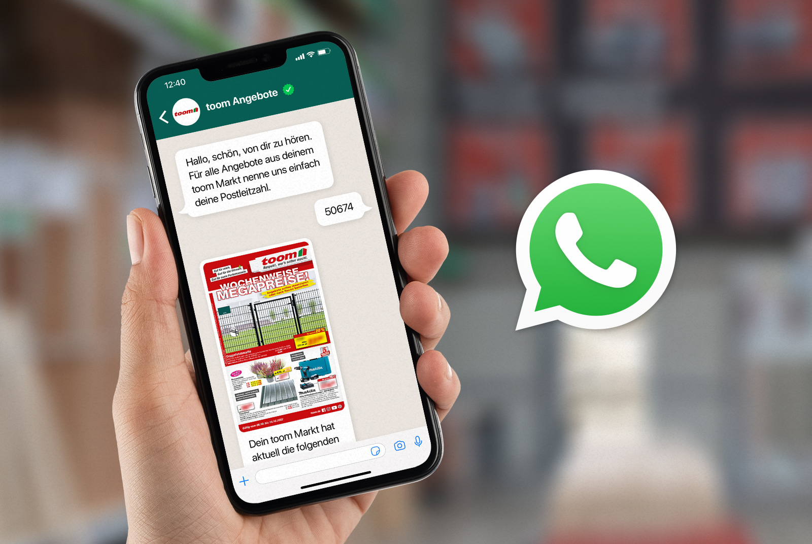 Toom versendet Prospekte via Whatsapp - Quelle: Toom